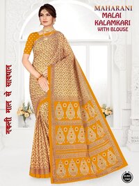 Maharani Malai Kalamkari  Cotton Saree