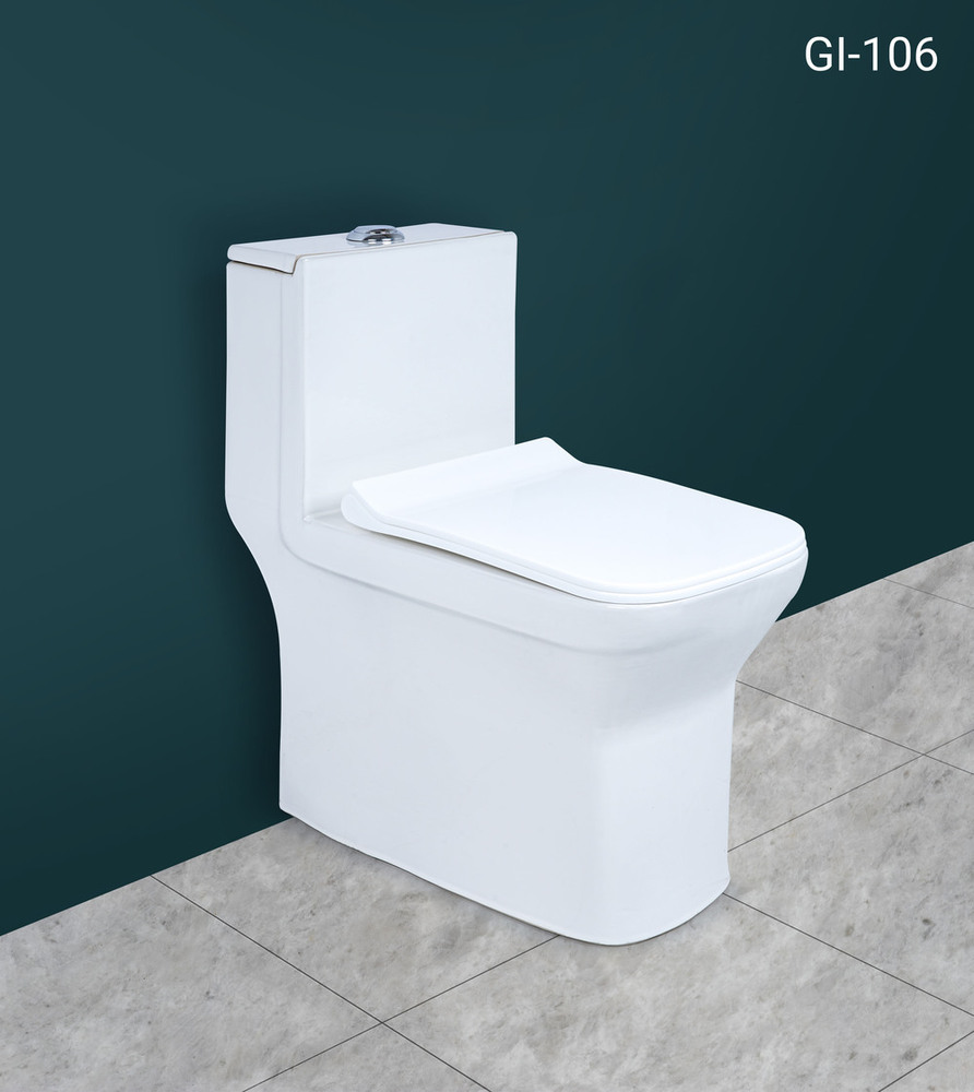 One piece commode