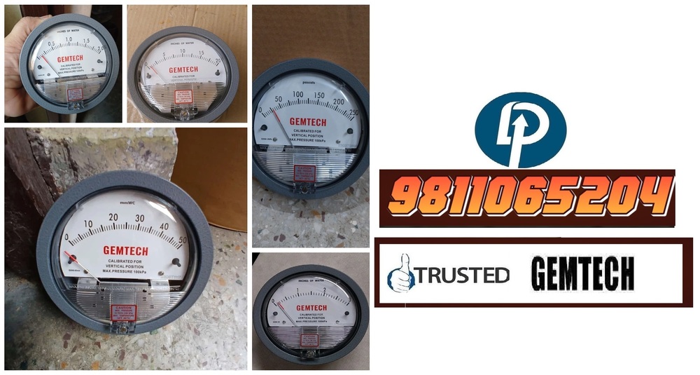 Popular Cities GEMTECH Differential Pressure Gauge Wholesalers for Indore
