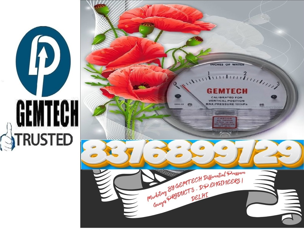 Popular Cities GEMTECH Differential Pressure Gauge Wholesalers for Indore