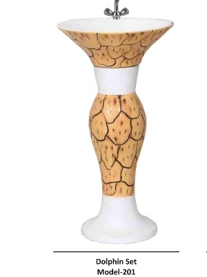Dolphin set  basin with pedestal