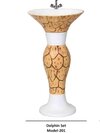 Dolphin Set  Basin With Pedestal - Color: Yellow