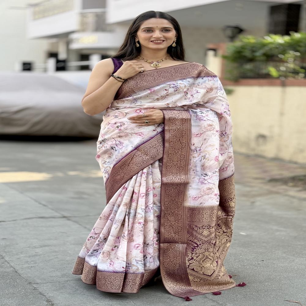 Silk Saree - Color: Purple