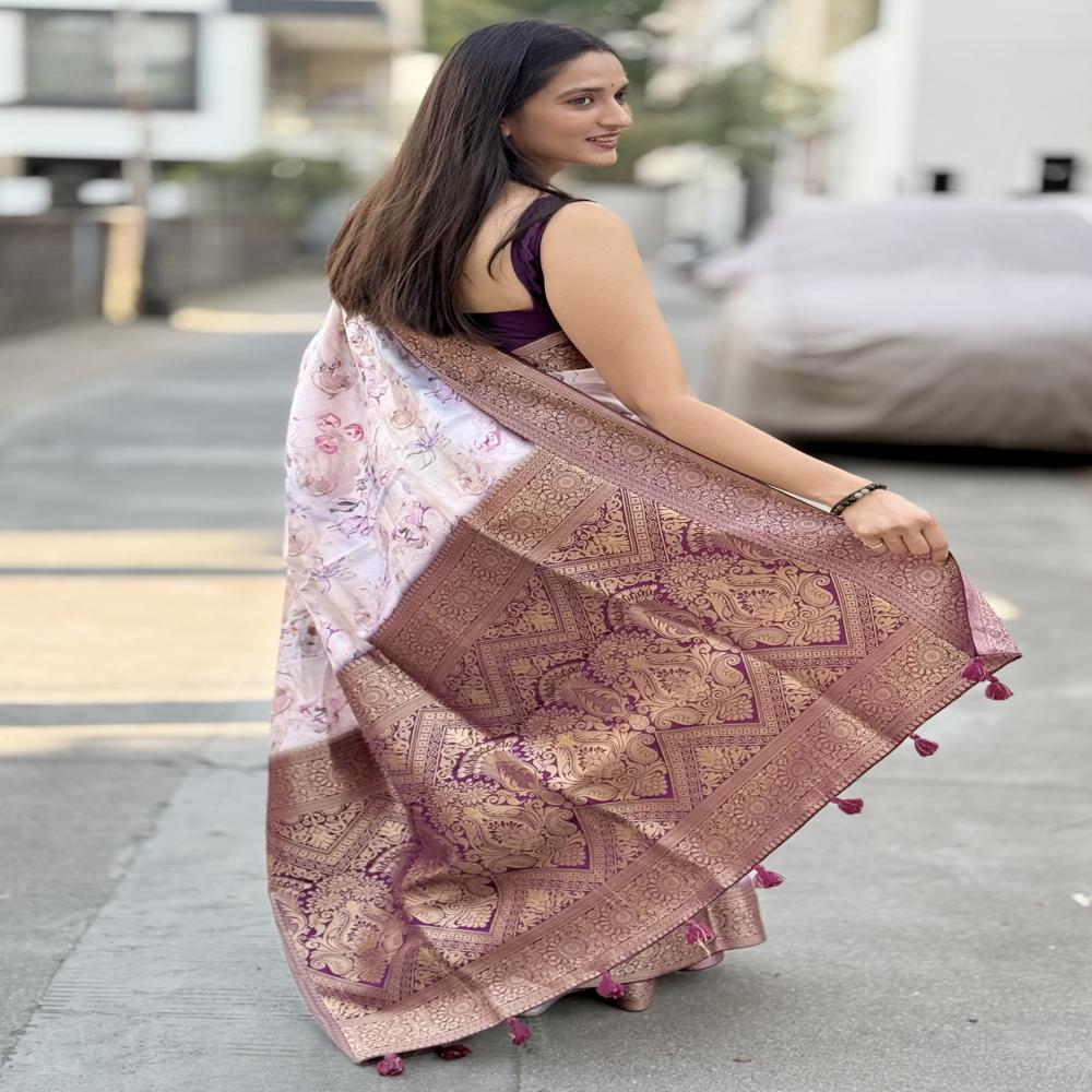 Silk Saree - Color: Purple