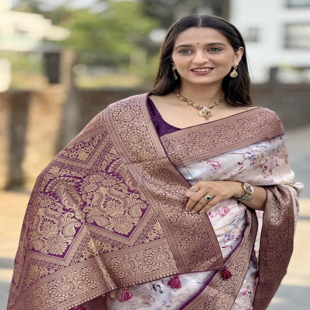 Silk Saree - Color: Purple