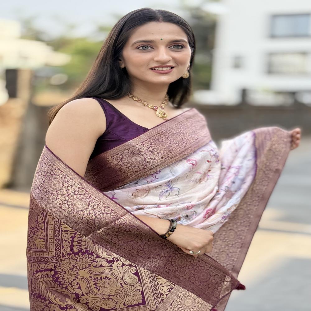 Silk Saree - Color: Purple
