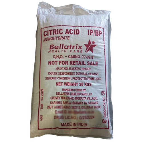 25 Kg Citric Acid Monohydrate - Color: White