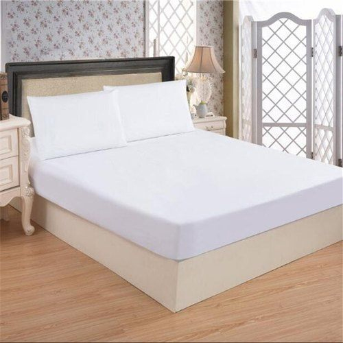 Plain White Cotton Hotel Bedsheet - Color: Different Available