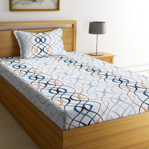 Cotton Printed Single Bedsheet - Color: Different Available