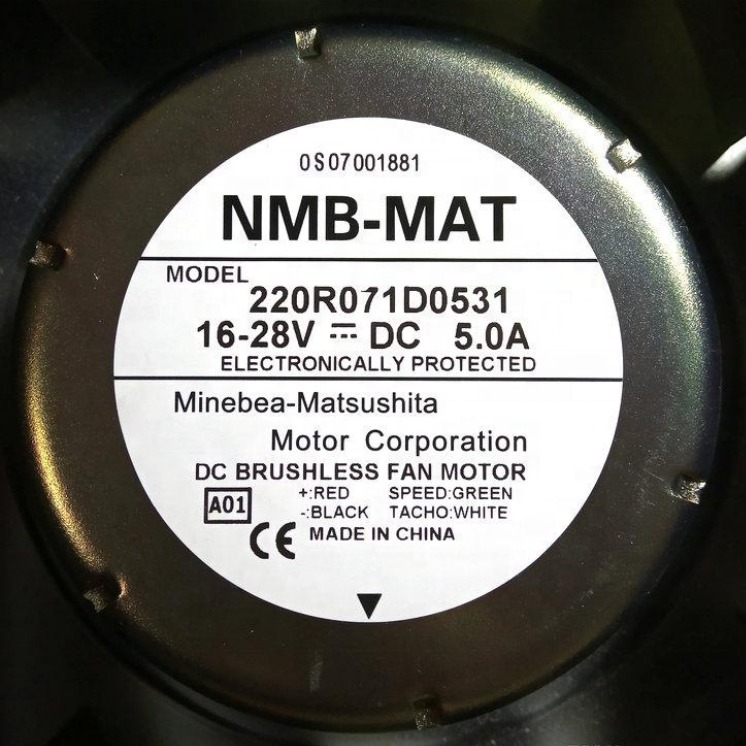 NMB 220R071D0531 CT SPMD1403/SPMD1404 16--28V DC 5A 2900RPM Ball Bearing UPS Power Emerson Radiator Axial Cooling Fan