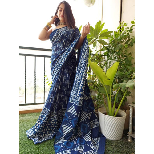 Printed Cotton Saree - Color: Different Available