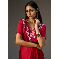 Lehr V Neck Mock Wrap Short Dress