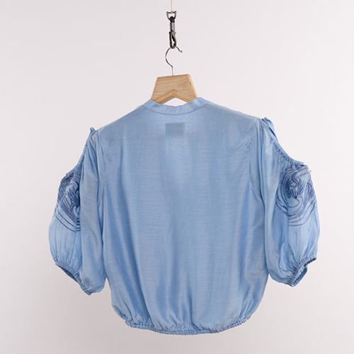 Lehr Blue Cut Out Top
