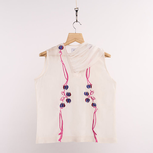 Lehr White Scarf Top