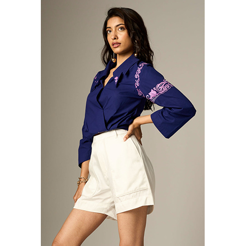 Lehr Blue Overlapped Top - Color: Different Available