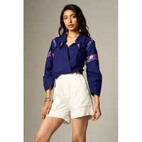 Lehr Blue Overlapped Top