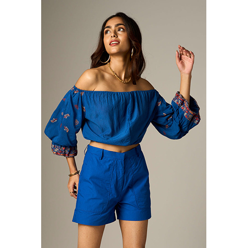 Lehr Off Shoulder Cropped Top - Color: Different Available