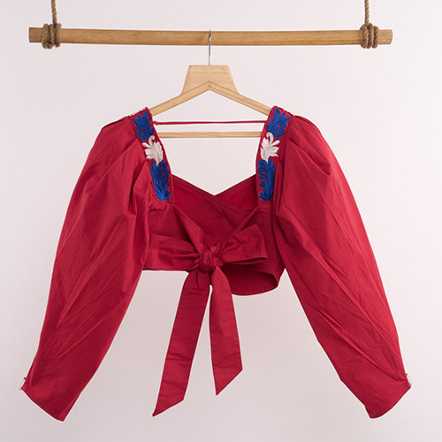 Lehr Pink Wrap Cropped Top - Color: Different Available