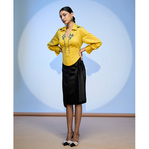 Lehr Yellow Corset Shirt