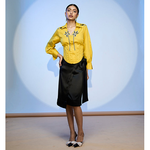 Lehr Yellow Corset Shirt