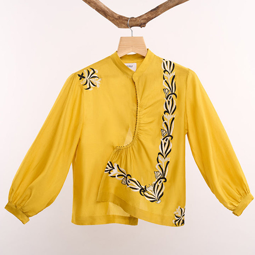 Lehr Yellow Angrakha Shirt