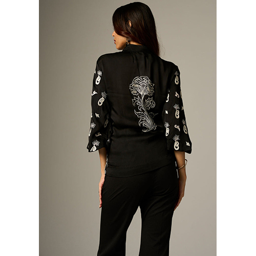 Lehr Black V Neck Shirt