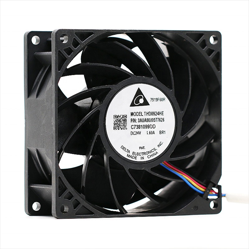 Delta THD0924HE-FC7 THD0924HEHEP 9238 92X92X38mm 9cm 24V DC 1.6A 30W Wire Leads Small CPU Server Axial Cooling Fan