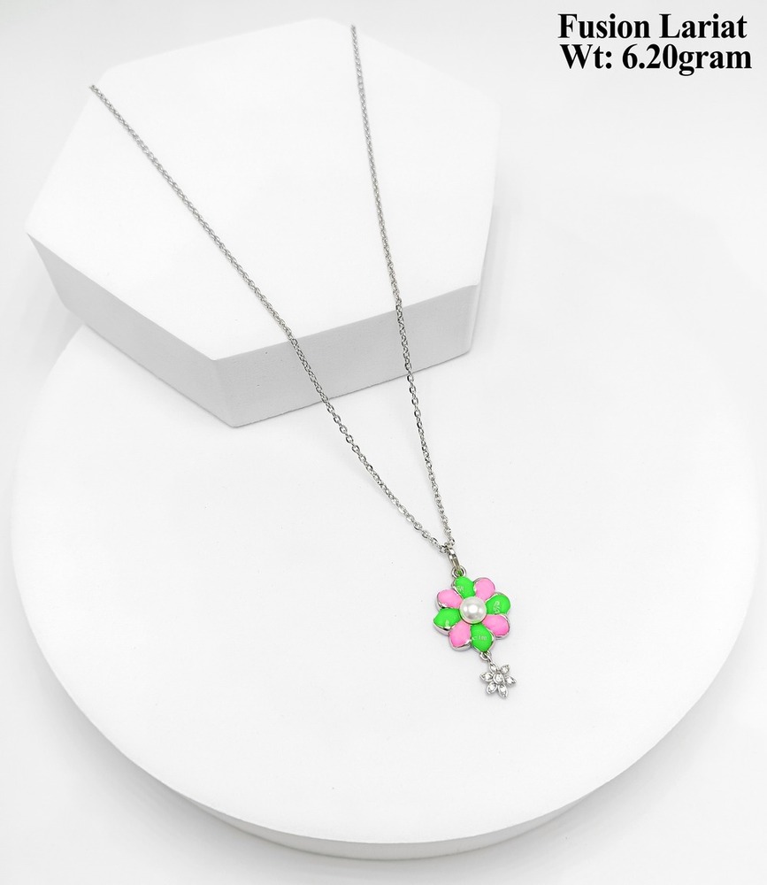 92.5 Silver Lariat Necklace - Adjustable Sterling Silver Cable Chain, Sliding Toggle Clasp, Tarnish Resistant