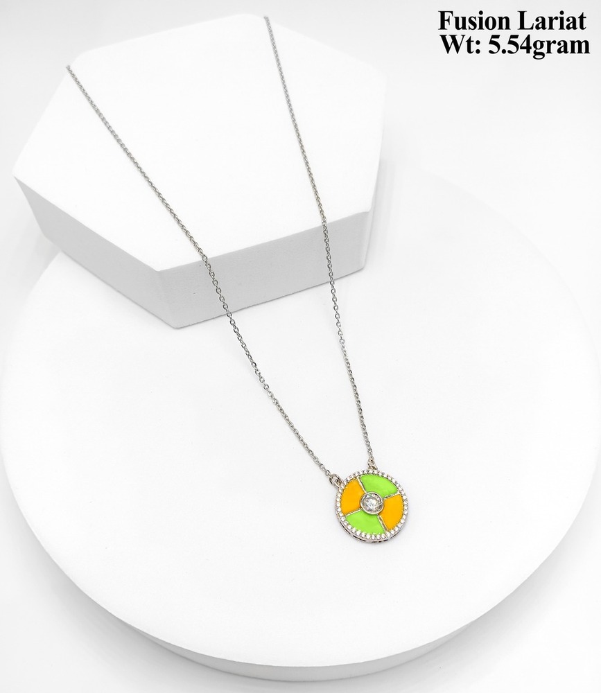 92.5 Silver Lariat Necklace - Adjustable Sterling Silver Cable Chain, Sliding Toggle Clasp, Tarnish Resistant