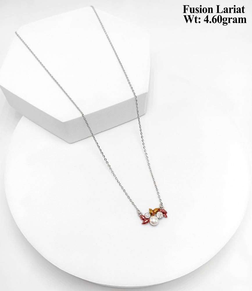 92.5 Silver Lariat Necklace - Adjustable Sterling Silver Cable Chain, Sliding Toggle Clasp, Tarnish Resistant