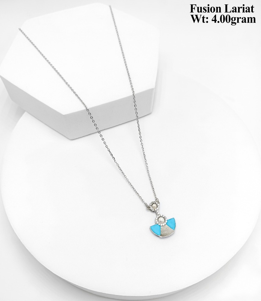 92.5 Silver Lariat Necklace - Adjustable Sterling Silver Cable Chain, Sliding Toggle Clasp, Tarnish Resistant