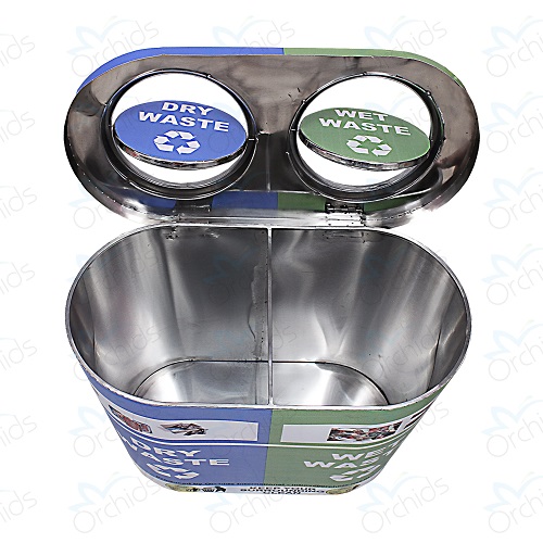 Stainless Steel Open Top duo Dustbin