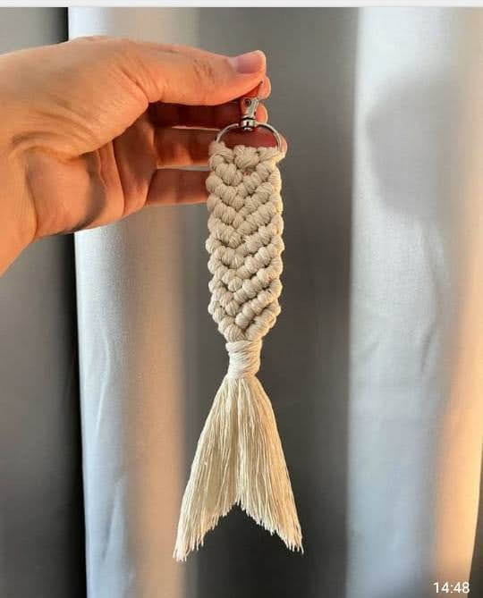 Macrame Key Chain (4 Piece) - Cotton Multicolor Embroidered, Crocheted Technique | Unique Design For Personal Use, Accessory For Keys, Bags