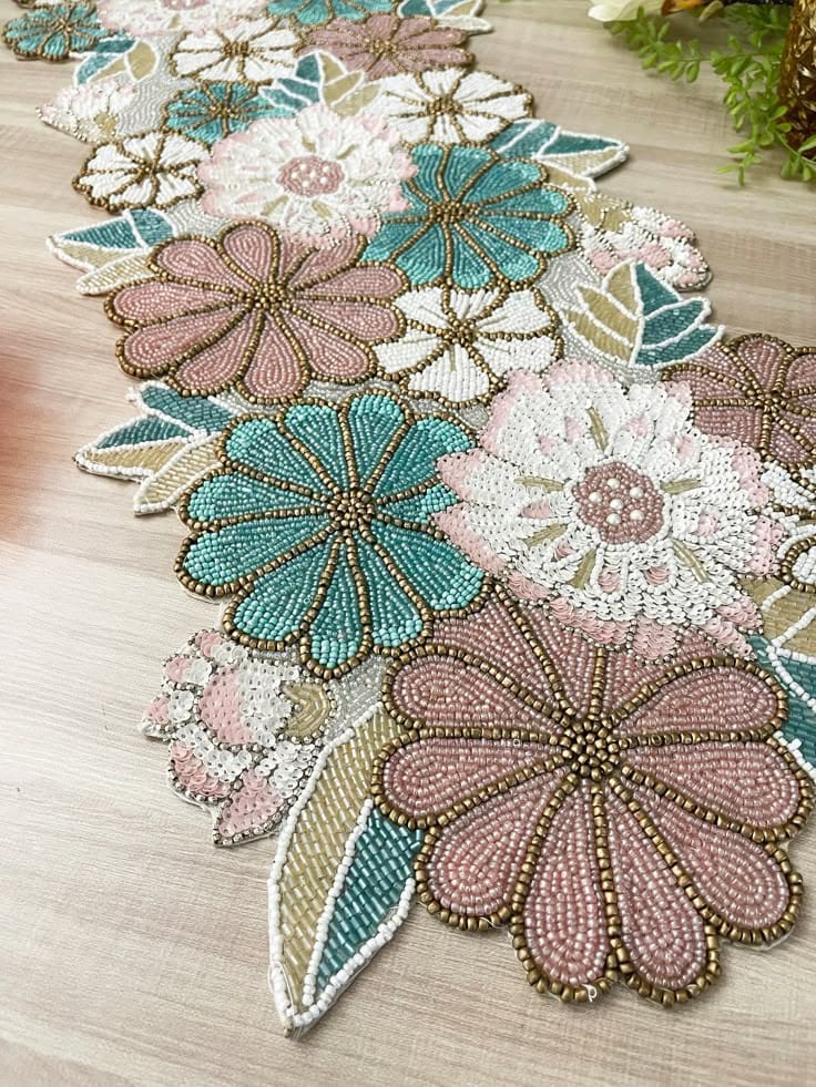 Beaded Table Runner - Color: Multicolor