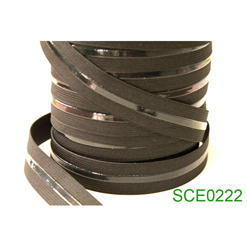 Silicone Coated Elastic - Color: Black