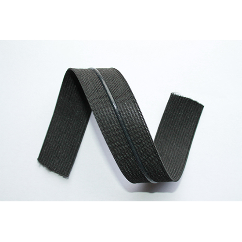Silicone Coated Elastic - Color: Black
