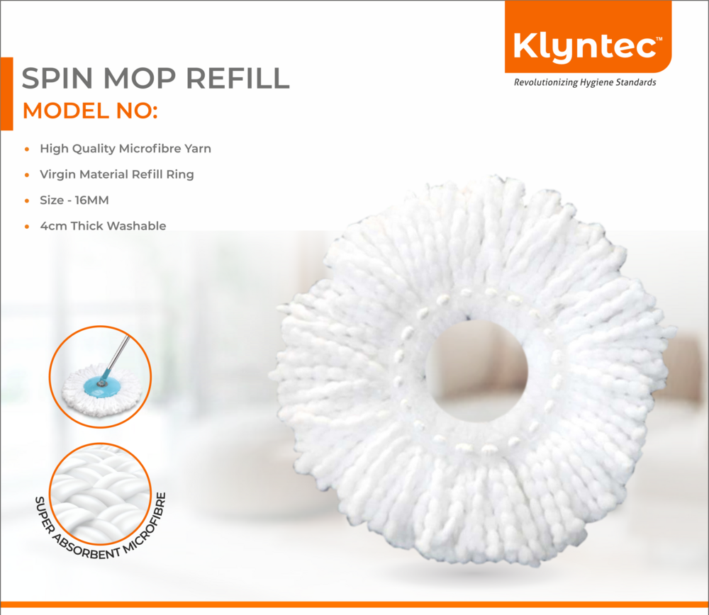 Klyntec-Microfiber Mop Head Refill (Spin Mop Refills)