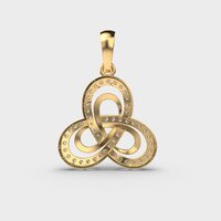 Round Cut Eternal Knot Lab Grown Diamond Pendant in 18K Gold