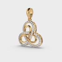 Round Cut Eternal Knot Lab Grown Diamond Pendant in 18K Gold