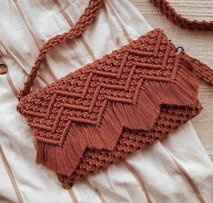 Mb102 (Macrame Bag) - Color: Brown