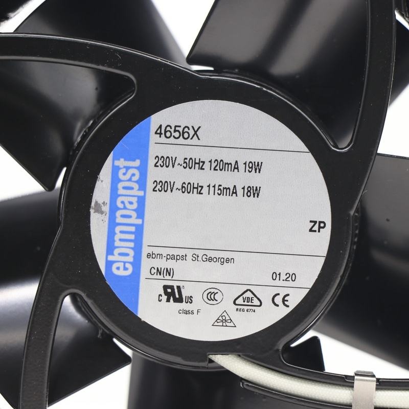 Ebmpapst 4656X 12038 120X120X38mm 230V AC 18W 12cm 160m3/h 2650RPM Ball Bearing Cabinet Square Axial Cooling Fan