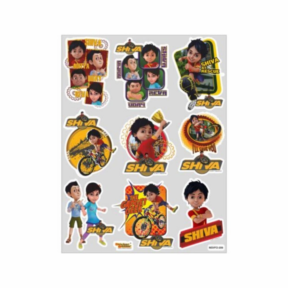 2 Mm Foil Shiva Cartoon Sticker - Color: Multi Colors