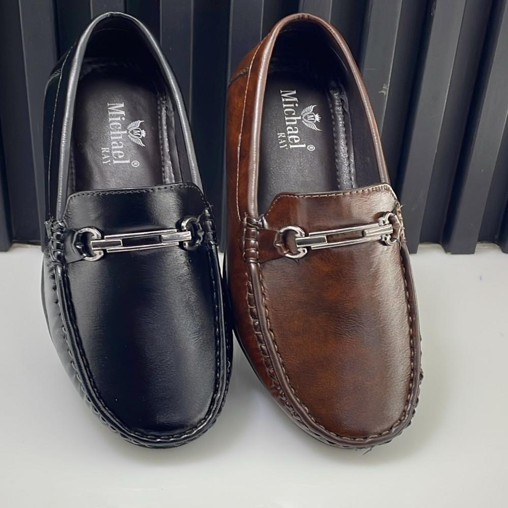 Loafer Shoes - Leather, Standard Size | Black & Brown Colors, Comfortable Inner Lining With Anti-sweat, Pvc Sole With Non-slippery Grip