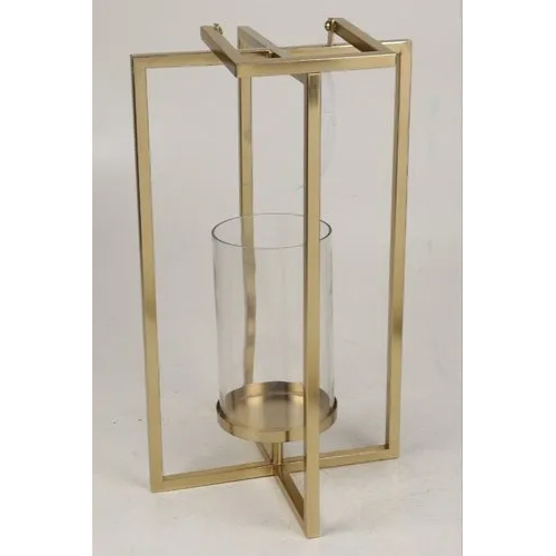 Stainless Steel Candle Lantern - Color: Gold