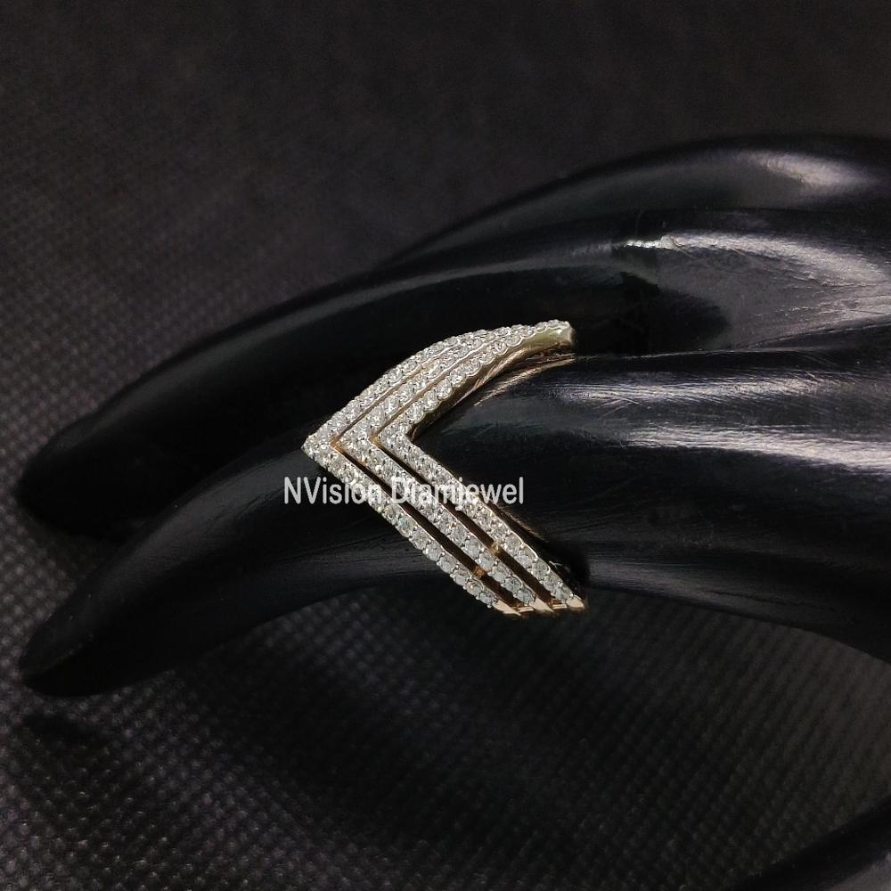 Vibe V Curve Natural Diamond Ring  Bold Elegance in Every Angle