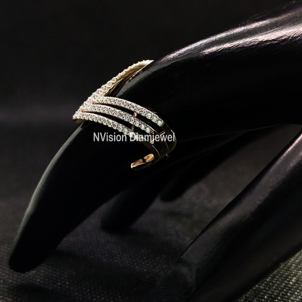 Vibe V Curve Natural Diamond Ring  Bold Elegance in Every Angle