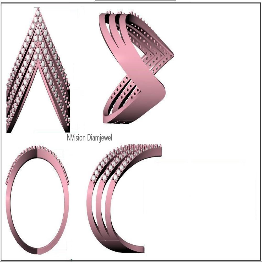 Vibe V Curve Natural Diamond Ring  Bold Elegance in Every Angle