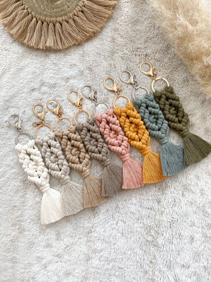 Mkc42 Macrame Key Chain (5 Piece) - Color: Multicolor