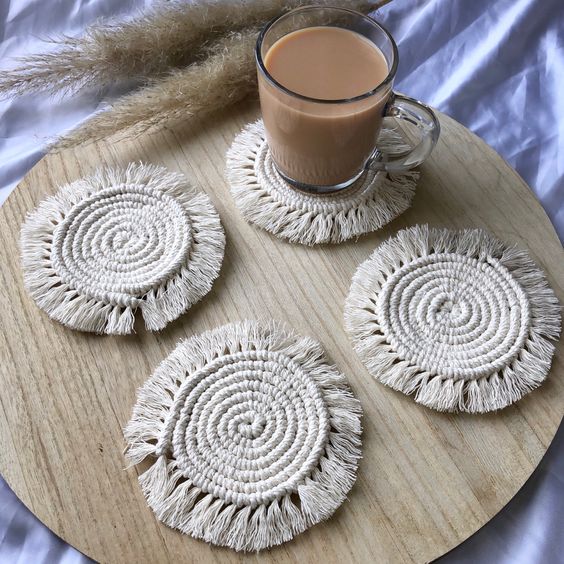 MCS74 Macrame Table Coaster (Set of 4 piece)