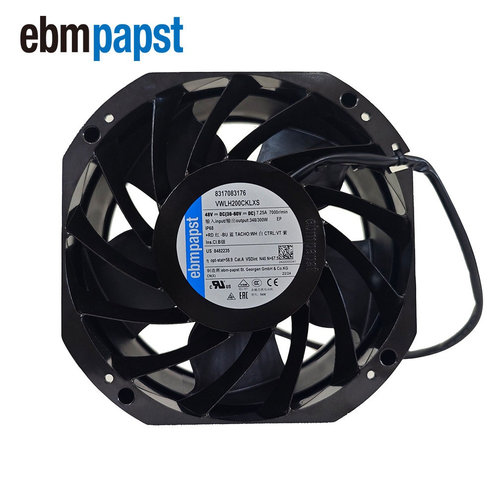ebmpapst VWLH200CKLXS 200*200*70mm 48VDC 348W 7000RPM Energy Storage Axial Cooling Fan